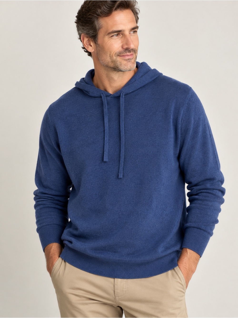 Jos. A. Bank Reserve Collection 100% Cashmere Knit Hoodie Blue Size XXL